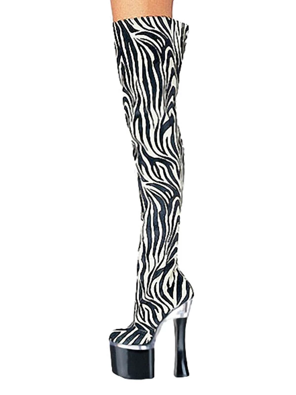 Pole Dance Shoes Women Sexy Boots Platform Stripper Shoes Zebra Print Spool Heel Rave Club Thigh High Boots Stripper Shoes 1 Pole Dance Shoes Women Sexy Boots Platform Stripper Shoes Zebra Print Spool Heel Rave Club Thigh High Boots Stripper Shoes
