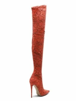 Thigh High Boots Womens Polyster Snake Print Pointed Toe Stiletto Heel Over The Knee Boots -winter shoes Sales 2023 201910301436064737816