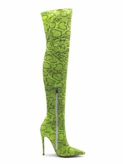 Thigh High Boots Womens Polyster Snake Print Pointed Toe Stiletto Heel Over The Knee Boots -winter shoes Sales 2023 201910301436073953085