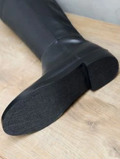 Knee High Boots Womens Black Cowhide Round Toe Flat Heel Daily Casual Boots -winter shoes Sales 2023 201911131704339879847