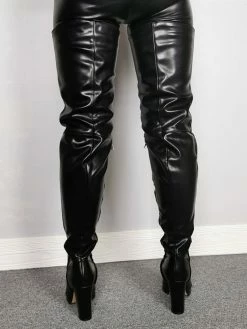 Women Sexy Thigh High Boots Round ToeChunky Heel Rave Club Black Over The Knee Boots -winter shoes Sales 2023 201912271345394068152