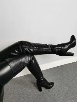 Women Sexy Thigh High Boots Round ToeChunky Heel Rave Club Black Over The Knee Boots -winter shoes Sales 2023 201912271345397011608