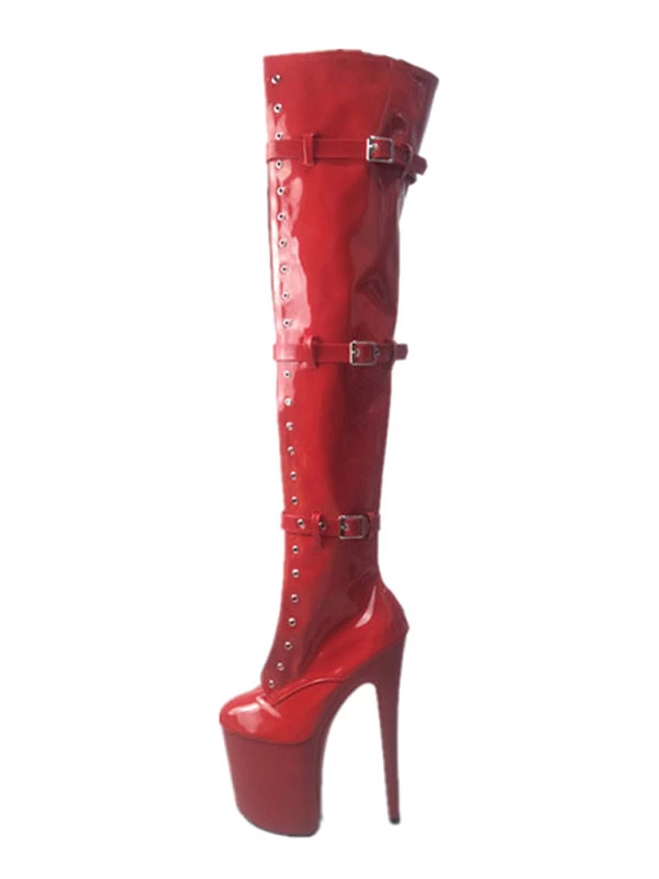 Pole Dance Shoes Women Sexy Boots Round Toe Zipper Zipper Stiletto Heel Rave Club Black Thigh High Boots Stripper Shoes 7 Pole Dance Shoes Women Sexy Boots Round Toe Zipper Zipper Stiletto Heel Rave Club Black Thigh High Boots Stripper Shoes - Image 7