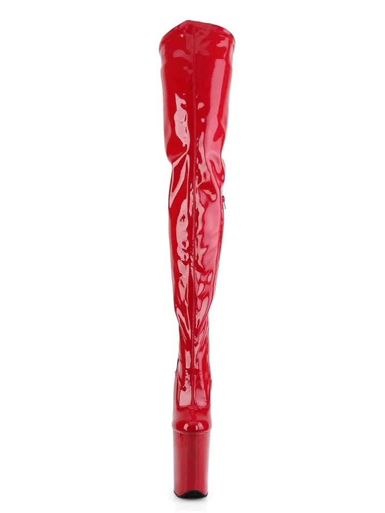 Pole Dance Shoes Sexy High Heel Boots Round Toe Zipper Stiletto Heel Rave Club Black Thigh High Boots Stripper Shoes 10 Pole Dance Shoes Sexy High Heel Boots Round Toe Zipper Stiletto Heel Rave Club Black Thigh High Boots Stripper Shoes - Image 10