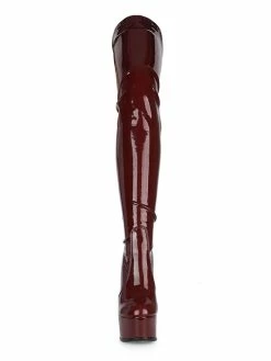 Over The Knee Boots Black Round Toe Bright Leather Platform Winter Boots Women High Heel Thigh High Boots -winter shoes Sales 2023 202008071732082568848