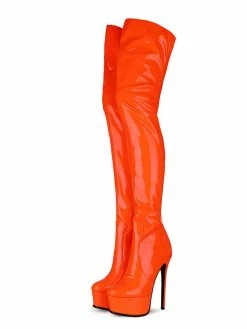 Over The Knee Boots Leather Platform Round Toe Bright Leather Zip Up High Heel Thigh High Boots 8 Over The Knee Boots Leather Platform Round Toe Bright Leather Zip Up High Heel Thigh High Boots -winter shoes Sales 2023 202008081355509227165