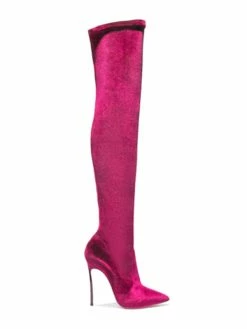Over The Knee Boots Elastic Fabric Rose Pointed Toe Stiletto Heel Thigh High Boots -winter shoes Sales 2023 202008241029118215477
