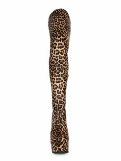 Womens Thigh High Boots Round Toe Leopard Print Stiletto Heel Winter Platform Boots For Women -winter shoes Sales 2023 202008241029255493675