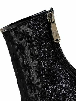 Women Ankle Boots Black Lace Pointed Toe Sequins Stiletto Heel High Heel Booties -winter shoes Sales 2023 202009151442569555585