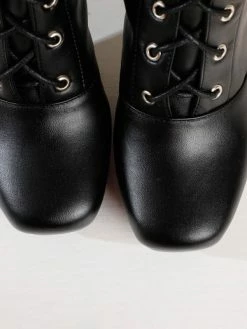 Women Thigh High Boots Black PU Leather Square Toe Chunky Heel Winter Boots -winter shoes Sales 2023 20201215143306244811