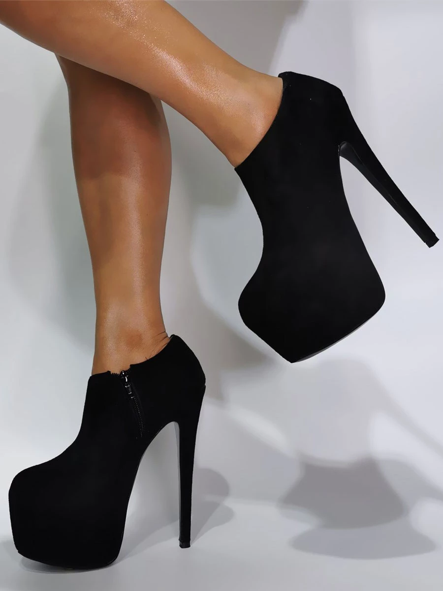 Mens Sexy High Heel Boots Micro Suede Round Toe Daily Casual Black Thigh High Boots Plus Size Shoes 2 Mens Sexy High Heel Boots Micro Suede Round Toe Daily Casual Black Thigh High Boots Plus Size Shoes - Image 2