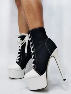 Mens Sexy Boots Round Toe Stiletto Heel Black Thigh High Boots Sexy High Heel Shoes Plus Size Shoes