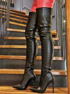 Sexy High Heel Boots Plus Size Pointed Toe Slip-On Stiletto Heel Black Thigh High Over The Knee Boots 11 Sexy High Heel Boots Plus Size Pointed Toe Slip-On Stiletto Heel Black Thigh High Over The Knee Boots -winter shoes Sales 2023 202103041434078217260