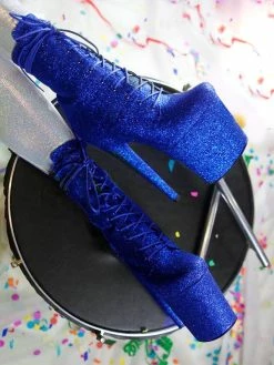 Pole Dance Shoes Women Sexy Boots Open Toe Zipper Sequins Stars Print Pattern Stiletto Heel Silver Rave Club Thigh High Boots Over The Knee Boots Stripper Shoes -winter shoes Sales 2023 202106111416136453661