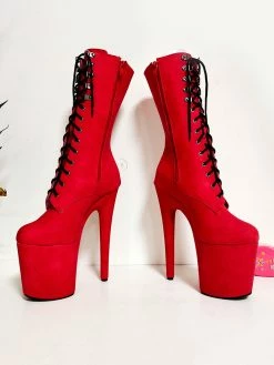 Pole Dance Shoes Women Sexy Boots Open Toe Zipper Geometric Stiletto Heel Red Rave Club Thigh High Boots Over The Knee Boots Stripper Shoes -winter shoes Sales 2023 202106111416166739279