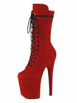 Pole Dance Shoes Women Sexy Boots Open Toe Zipper Geometric Stiletto Heel Red Rave Club Thigh High Boots Over The Knee Boots Stripper Shoes