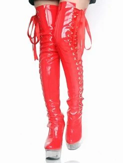 Pole Dance Shoes Women's Sexy Thigh High Heel Boots Lace Up Platform Stiletto Heel Stripper Shoes In Black -winter shoes Sales 2023 202107071721513833397