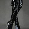 Pole Dance Shoes Women's Sexy Thigh High Heel Boots Lace Up Platform Stiletto Heel Stripper Shoes In Black