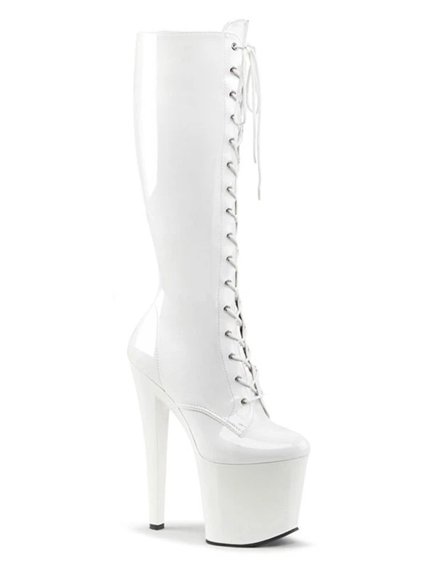 Pole Dance Shoes Women's Sexy Knee High Boots Lace Up Platform Stiletto Heel Boots Stripper Shoes In Black 3 Pole Dance Shoes Women's Sexy Knee High Boots Lace Up Platform Stiletto Heel Boots Stripper Shoes In Black - Image 3