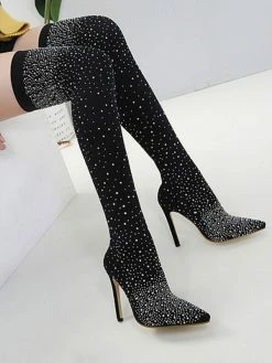 Women's Rhinestone Stiletto Heel Thigh High Boots -winter shoes Sales 2023 202107121710574678176