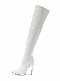 Women Stiletto Heel PU Leather Over The Knee Black Thigh High Boots In -winter shoes Sales 2023 202107271626110221482