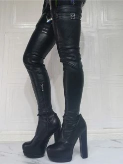 Women's Platform Chunky Heel Thigh High Boots In Black 11 Women's Platform Chunky Heel Thigh High Boots In Black -winter shoes Sales 2023 202107281905450169168