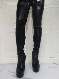 Women's Platform Chunky Heel Thigh High Boots In Black 10 Women's Platform Chunky Heel Thigh High Boots In Black -winter shoes Sales 2023 20210728190545409151