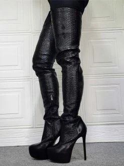 Women's Animal Print Platform Thigh High Heel Boots -winter shoes Sales 2023 202107281905539379052