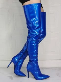 Women's Thigh High Heel Boots In Patent Leather 16 Women's Thigh High Heel Boots In Patent Leather -winter shoes Sales 2023 202107281907194192920