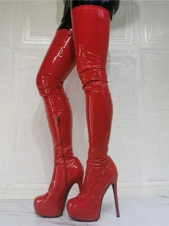 Women's Platform Stiletto Heel Thigh High Heel Boots In Red Patent Bright Leather 13 Women's Platform Stiletto Heel Thigh High Heel Boots In Red Patent Bright Leather -winter shoes Sales 2023 202107281907498137691