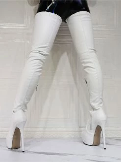 Women's Platform Stiletto Heel Thigh High Heel Boots In Red Patent Bright Leather 16 Women's Platform Stiletto Heel Thigh High Heel Boots In Red Patent Bright Leather -winter shoes Sales 2023 202107281907511255265