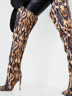 Women's Animal Print Stiletto Heel Thigh High Boots -winter shoes Sales 2023 202107281909282635592