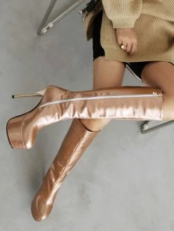 Women's Platform Stiletto Heel Patent Bright Leather Knee High Boots 16 Women's Platform Stiletto Heel Patent Bright Leather Knee High Boots -winter shoes Sales 2023 202108091717469718041