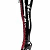 Pole Dance Shoes Women's Exotic Heels Lace Up Platform Thigh High Heel Boots