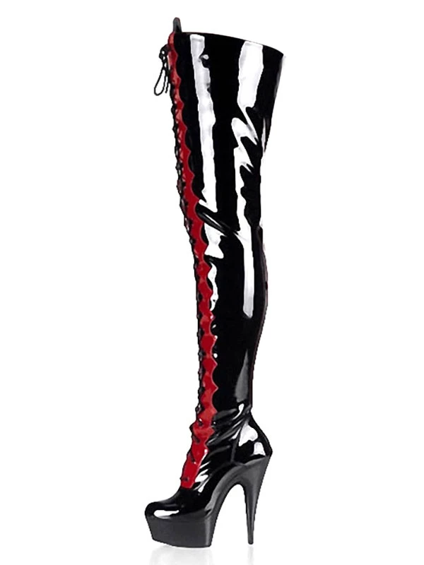Pole Dance Shoes Women's Exotic Heels Lace Up Platform Thigh High Heel Boots 1 Pole Dance Shoes Women's Exotic Heels Lace Up Platform Thigh High Heel Boots