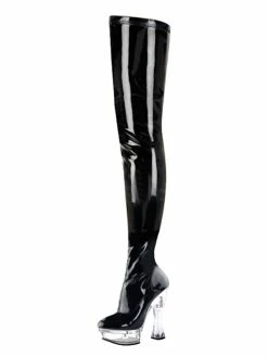 Pole Dance Shoes Women's Clear Platform Chunky Heel Thigh High Boots Stripper Shoes -winter shoes Sales 2023 202108121520222385310