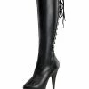 Pole Dance Shoes Women's Platform Lace Up Stiletto Heel Sexy Knee High Boots