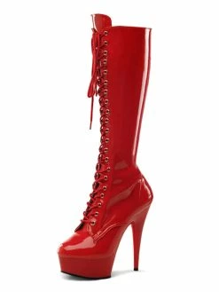 Pole Dance Shoes Women's Platform Lace Up Stiletto Heel Sexy Knee High Boots -winter shoes Sales 2023 202108121528271631566