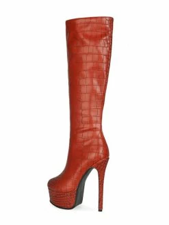 Women's Animal Print Platform Stiletto Heel Knee High Boots -winter shoes Sales 2023 202108171814257834195