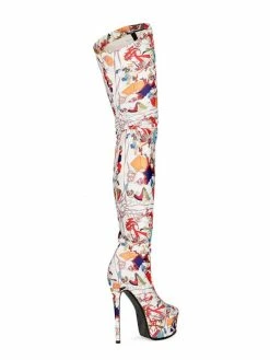 Women's Printed Stiletto Heel Platform Thigh High Boots -winter shoes Sales 2023 202108171815367125719