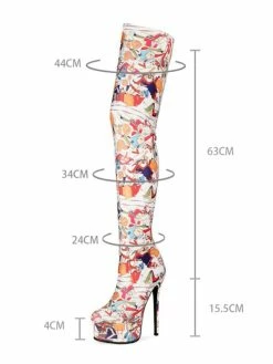 Women's Printed Stiletto Heel Platform Thigh High Boots -winter shoes Sales 2023 202108171815383253723