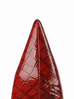 Women's Stone Grain Stiletto Heel Knee High Boots -winter shoes Sales 2023 202108171818278459519