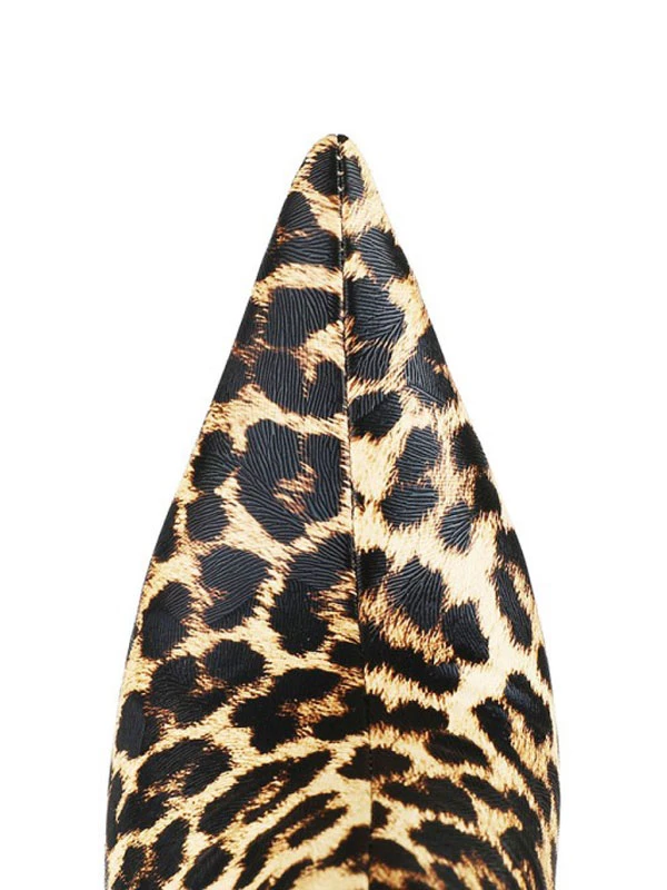 Women's Leopard Print Thigh High Heel Boots 6 Women's Leopard Print Thigh High Heel Boots - Image 6