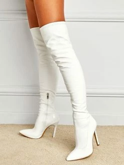 Women's Thigh High Boots Pointy Toe Stiletto Heel Bright Leather -winter shoes Sales 2023 20210820172147727321