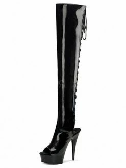 Pole Dance Shoes Women's Sexy Slingback Exotic Heels Lace Up Tigh High Heel Boots -winter shoes Sales 2023 202108221207499572649