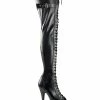 Pole Dance Shoes Women Sexy Thigh High Boots Buckle Stiletto Heel Lace Up Black