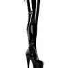 Pole Dance Shoes Sexy High Heel Boots Platform Stiletto Heel Sky High Heel Black