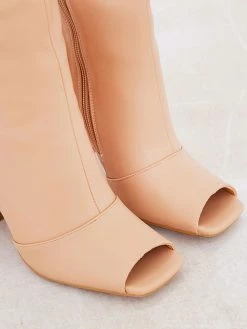Women's Wide Calf Boots Peep Toe Chunky Heel Knee High Boots 9 Women's Wide Calf Boots Peep Toe Chunky Heel Knee High Boots -winter shoes Sales 2023 202109261524376227993