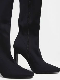Women's Black Chunky Heel Thigh High Boots -winter shoes Sales 2023 202109261525538478145