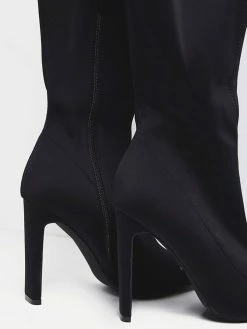 Women's Black Chunky Heel Thigh High Boots -winter shoes Sales 2023 202109261525541692864